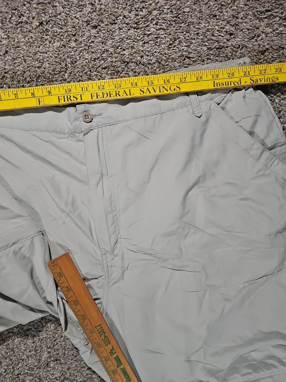 Cabelas GX II Convertible Hiking Pants to Shorts Mens SZ 3XL Nylon Beige UPF40