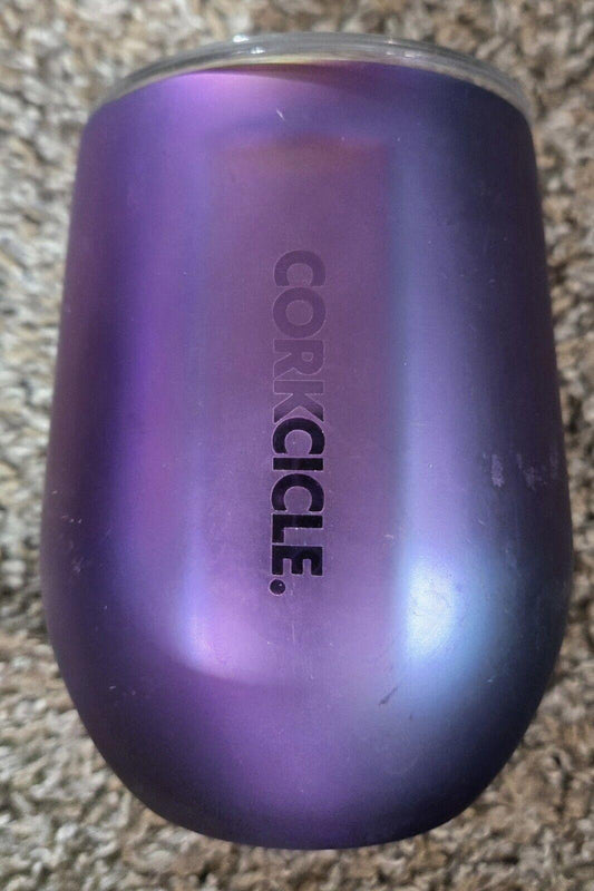 Corkcicle Iridescent Purple Stemless Wine Glass With Lid 12oz