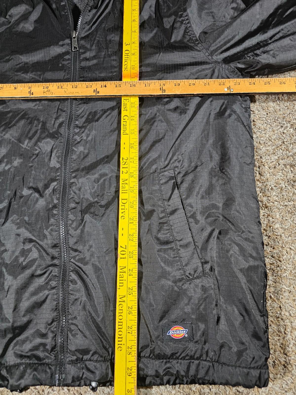 Dickies Jacket Small Black Nylon Ripstop Fleece Lined Hooded