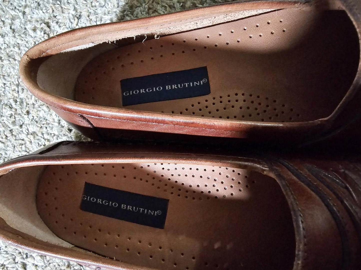 Giorgio Brutini Tassel Kiltie Woven Loafers Brown Shoes 10D