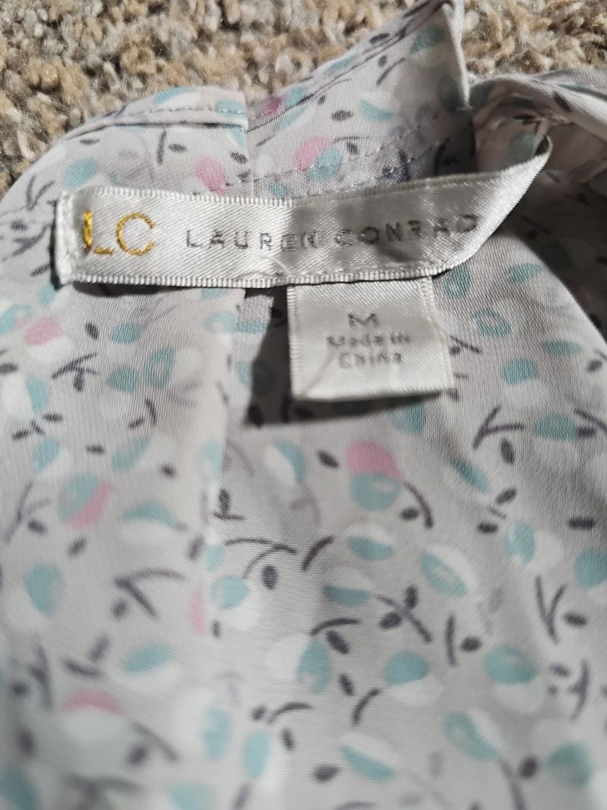 Lauren Conrad Blue And White Floral Tank Top MEDIUM
