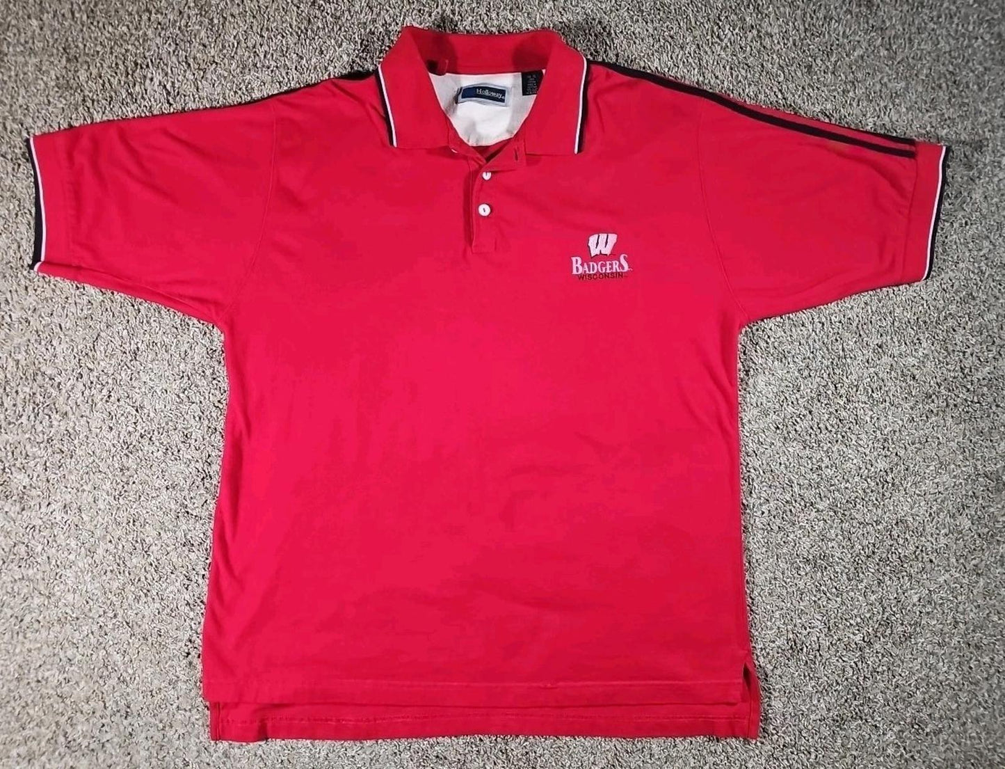 Holloway XL Wisconsin Badgers Red Polo