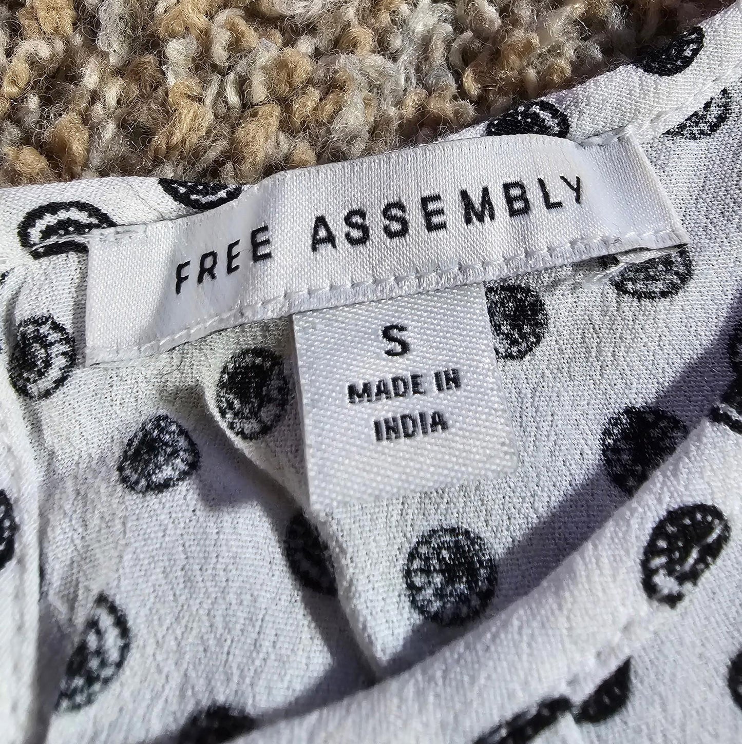 Free Assembly White Polka Dot Circle Dress Small