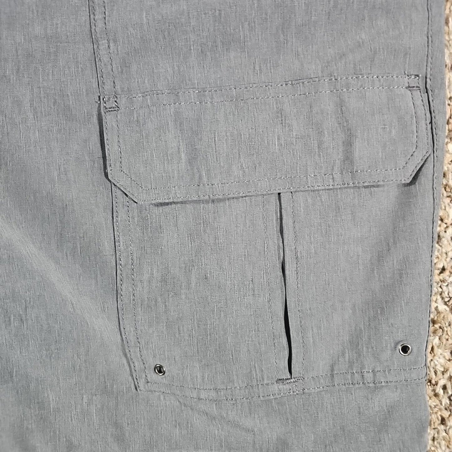 Croft & Barrow Relaxed Stretch Gray Belted Cargo Hiking Shorts Sz 50