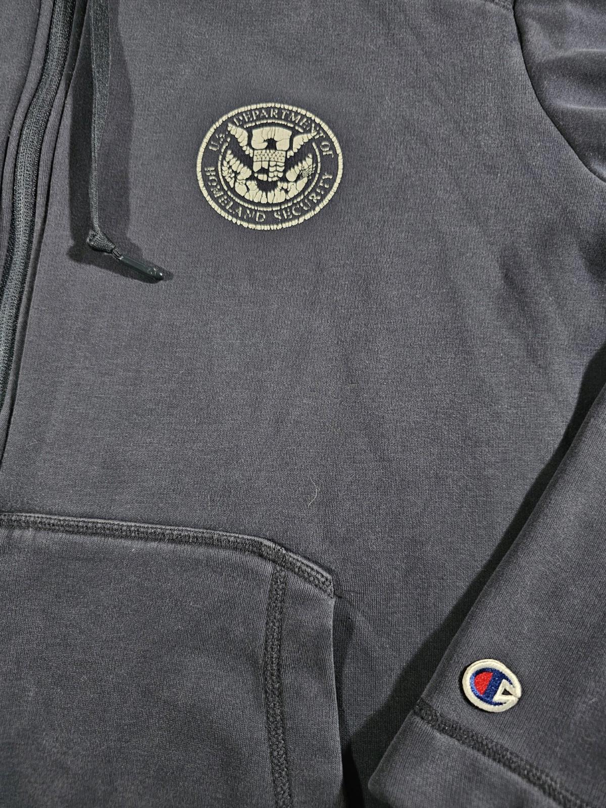 Champion Authentic fullzip Dept Homeland Security hoodie L