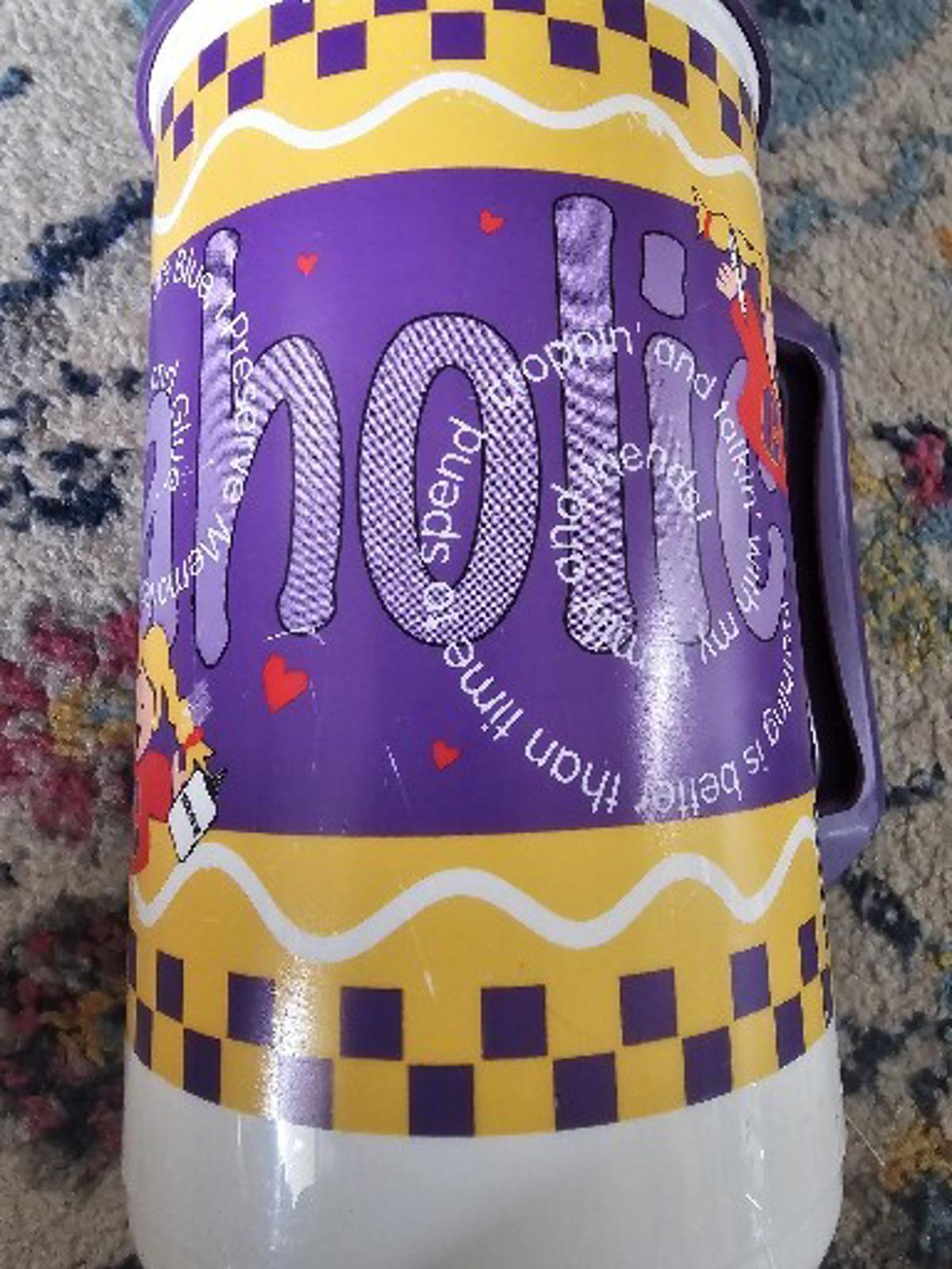 Vintage Whirley Chatterbox Plastic 32oz Thermo Insulated Mug w/Lid EK SUCCESS