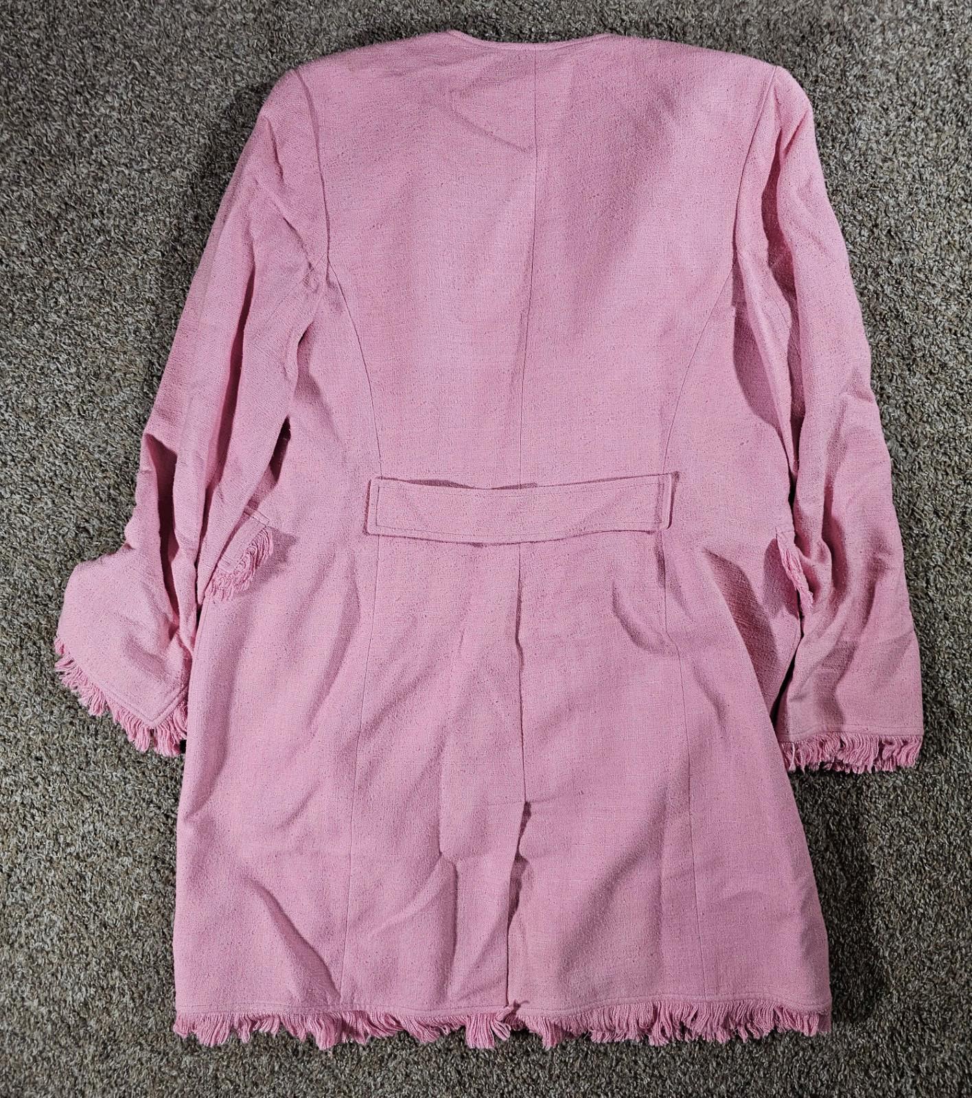 Daslu Sao Paulo Brazil Pink silk over coat Sz 44