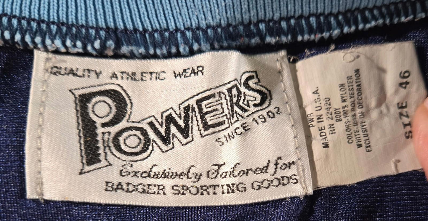 Vintage POWERS Athletic Shirt LAKESIDE Made In USA