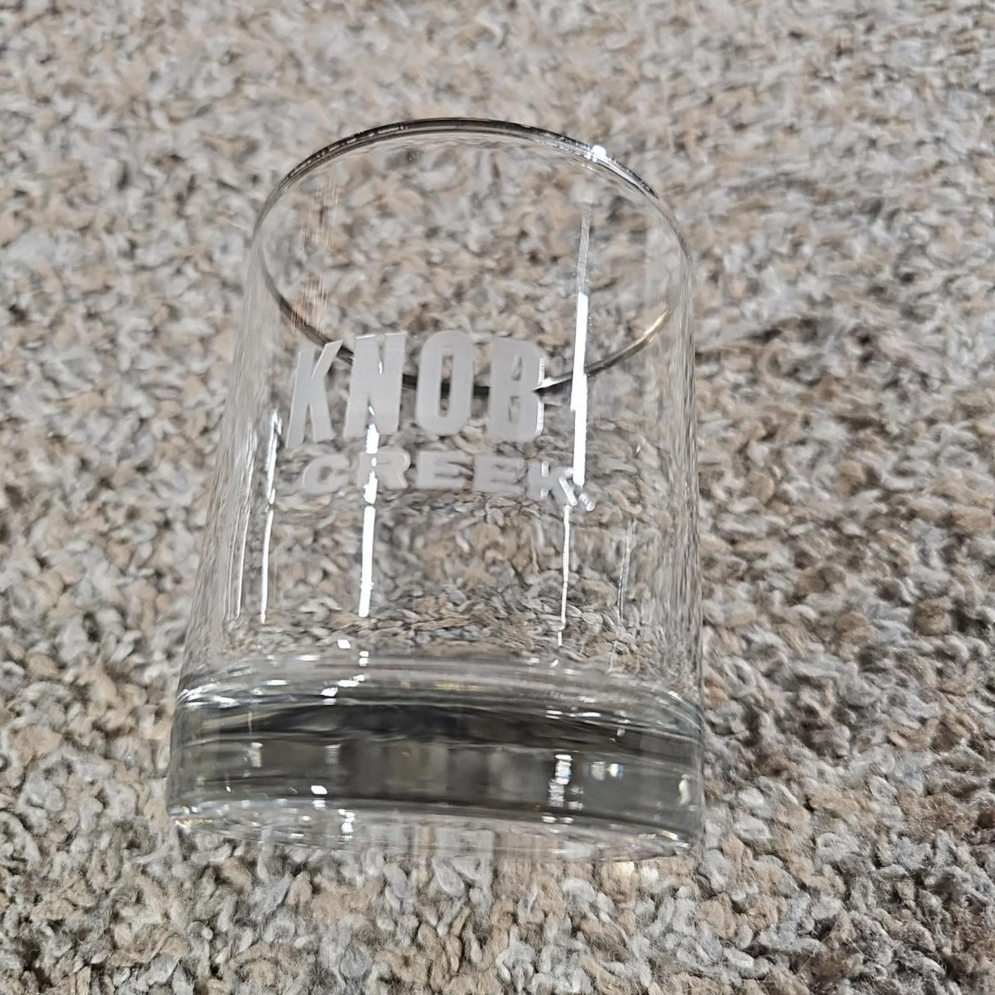 KNOB CREEK DISTILLERY Bourbon Whiskey 3.5" Rocks Glasses Silver Rim