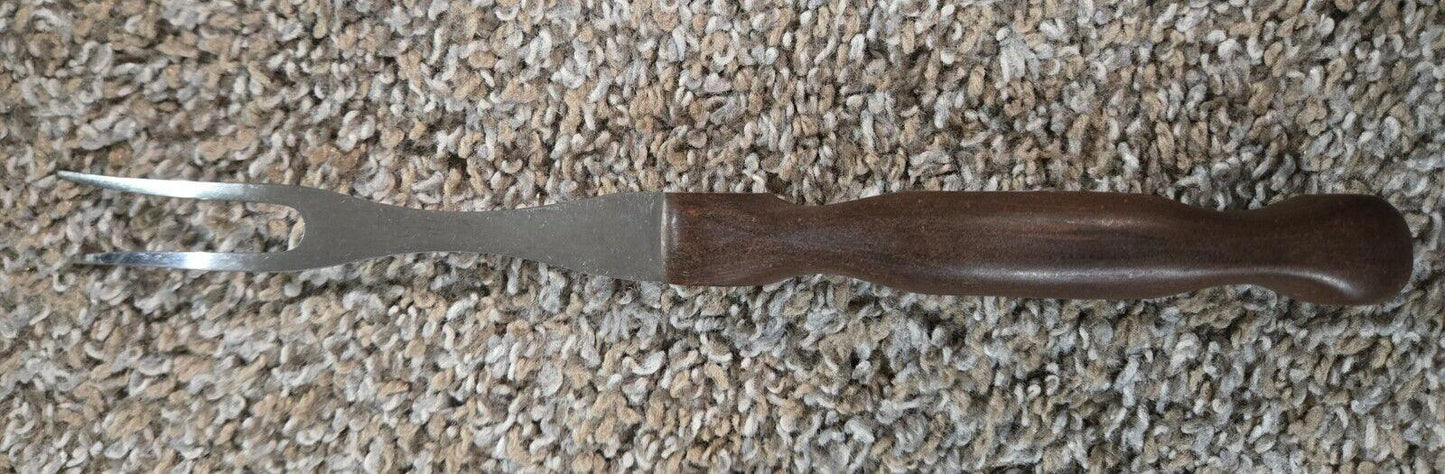 CUTCO No. 26 Chefs Carving, Serving Fork Dinner Utensil Brown Handle Made In USA