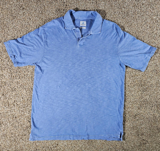 Johnnie O Blue Short Sleeve Golf Casual Open Polo Mens Sz L