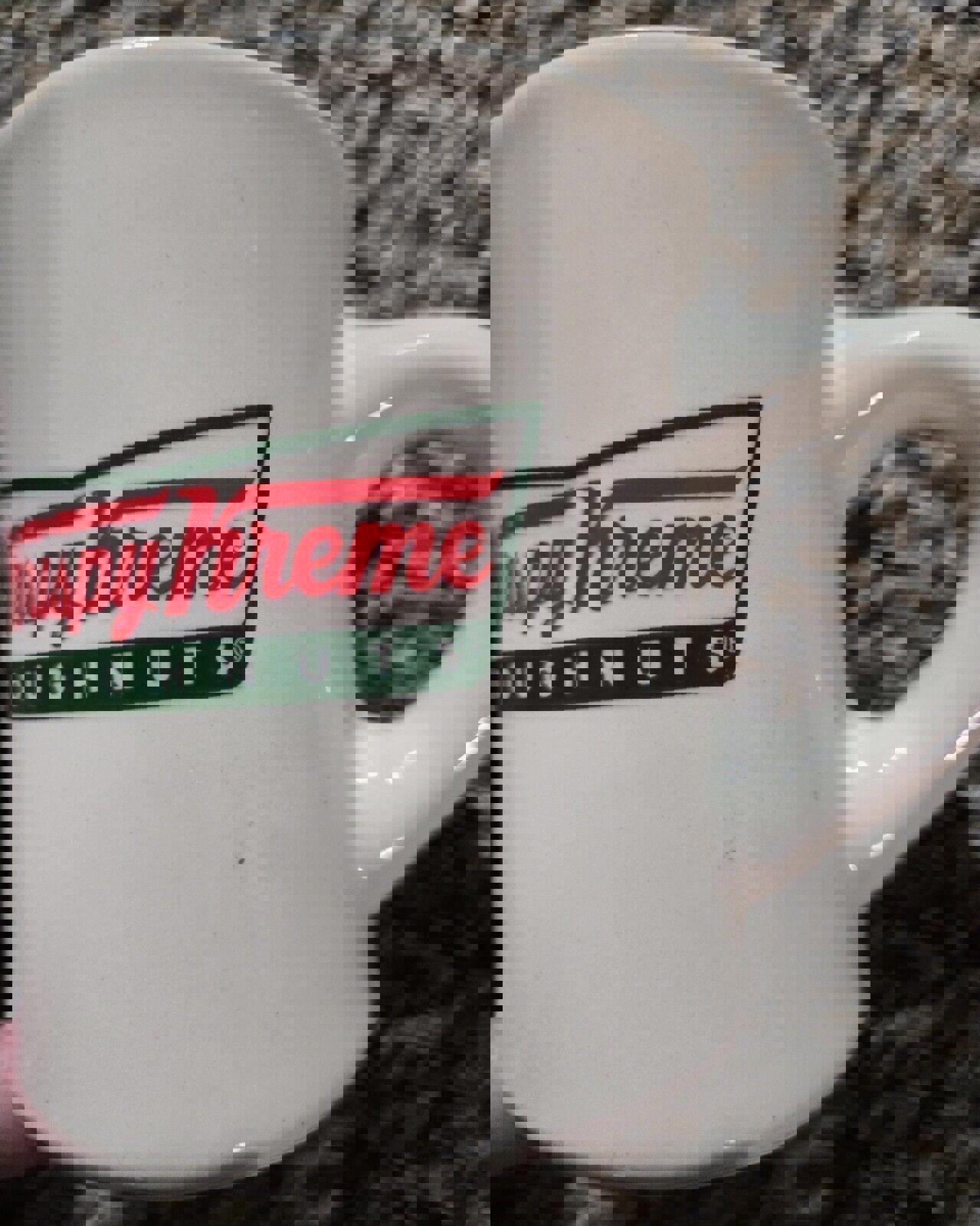 Krispy Kreme Doughnuts Coffee Mug Heavy Vintage 8oz White with Red & Green Logo