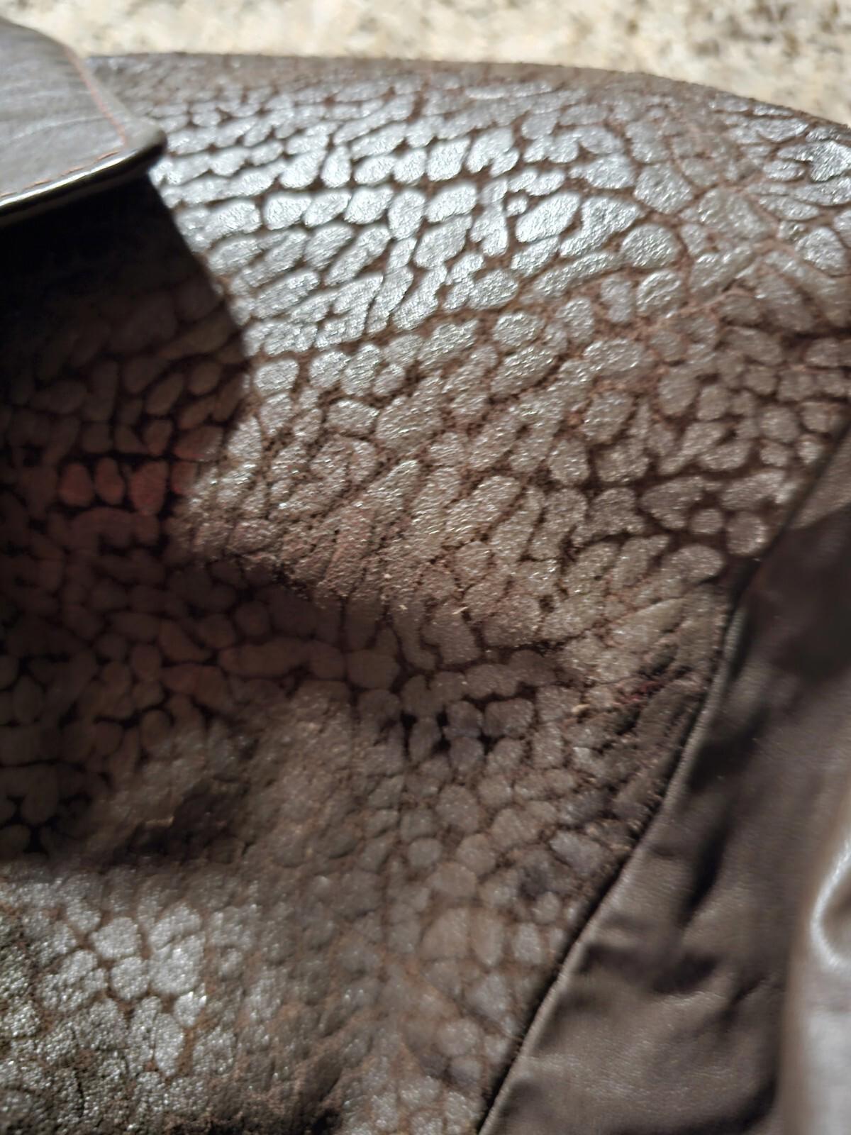 Comint Argentina Long Trench Style Brown Leather Jacket S