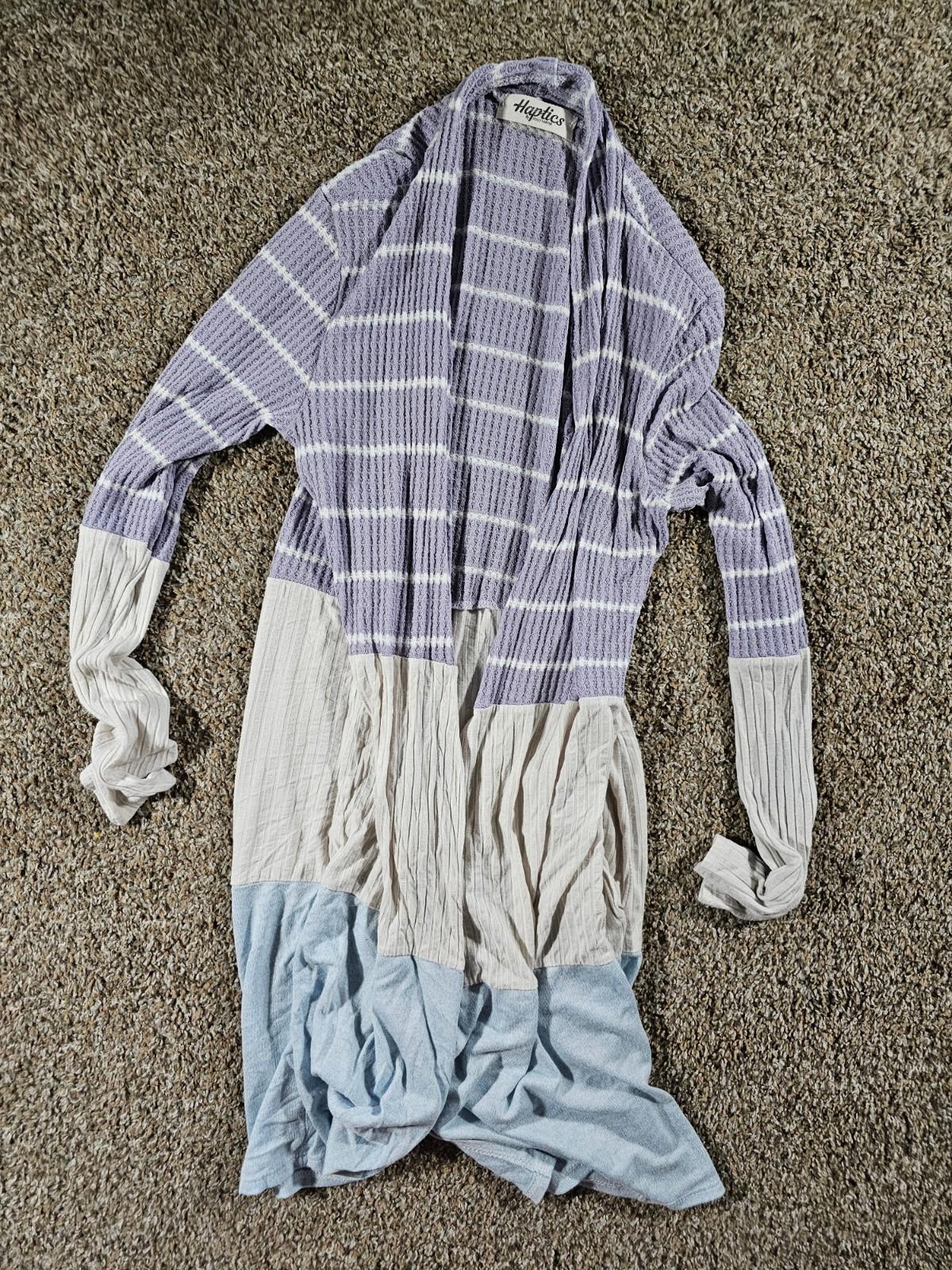 Haptics Holly Harper 3 Color Knit Cardigan Open S USA MADE