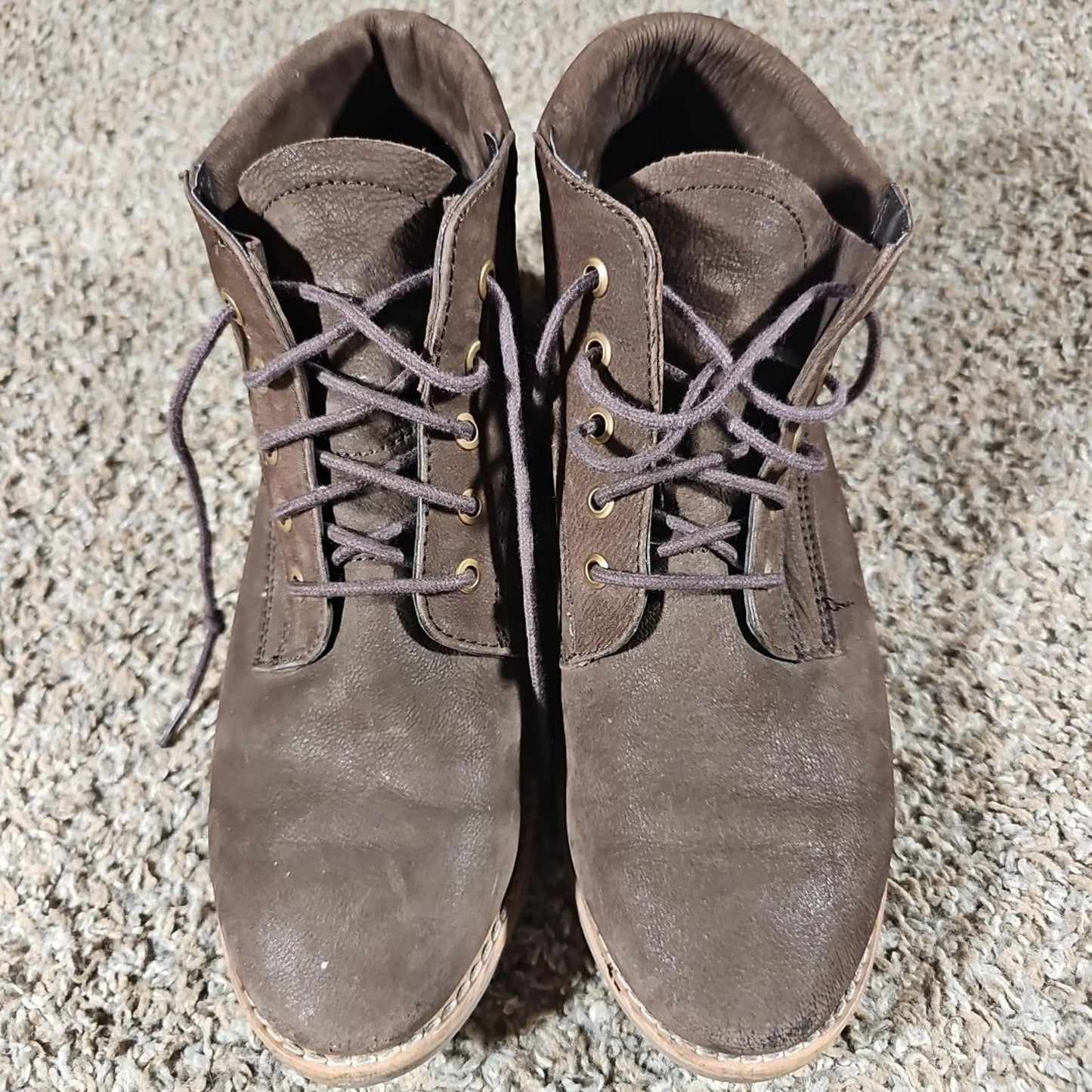 Diba Boots Womens 8.5M Chukka Ankle Booties Lace Up Leather