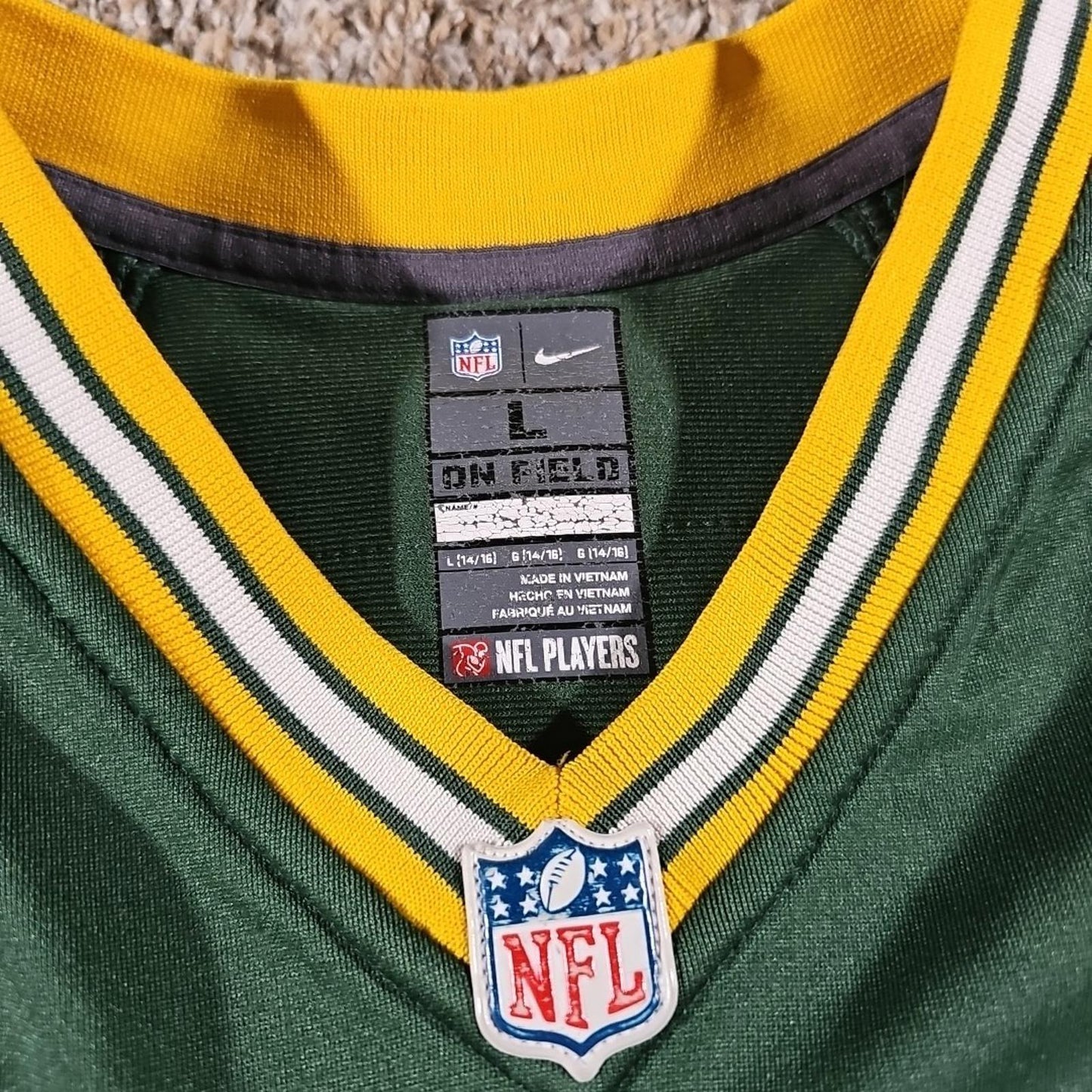 NIKE On-field Boys L 12 Aaron Rodgers #12 Jersey