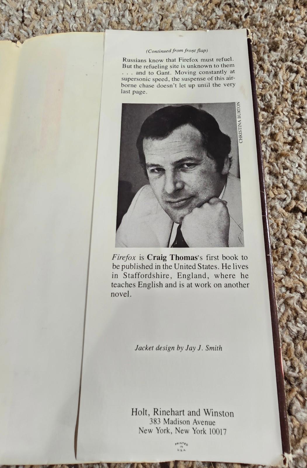 Firefox 1977 First Edition A Novel by Craig Thomas (Hardcover)