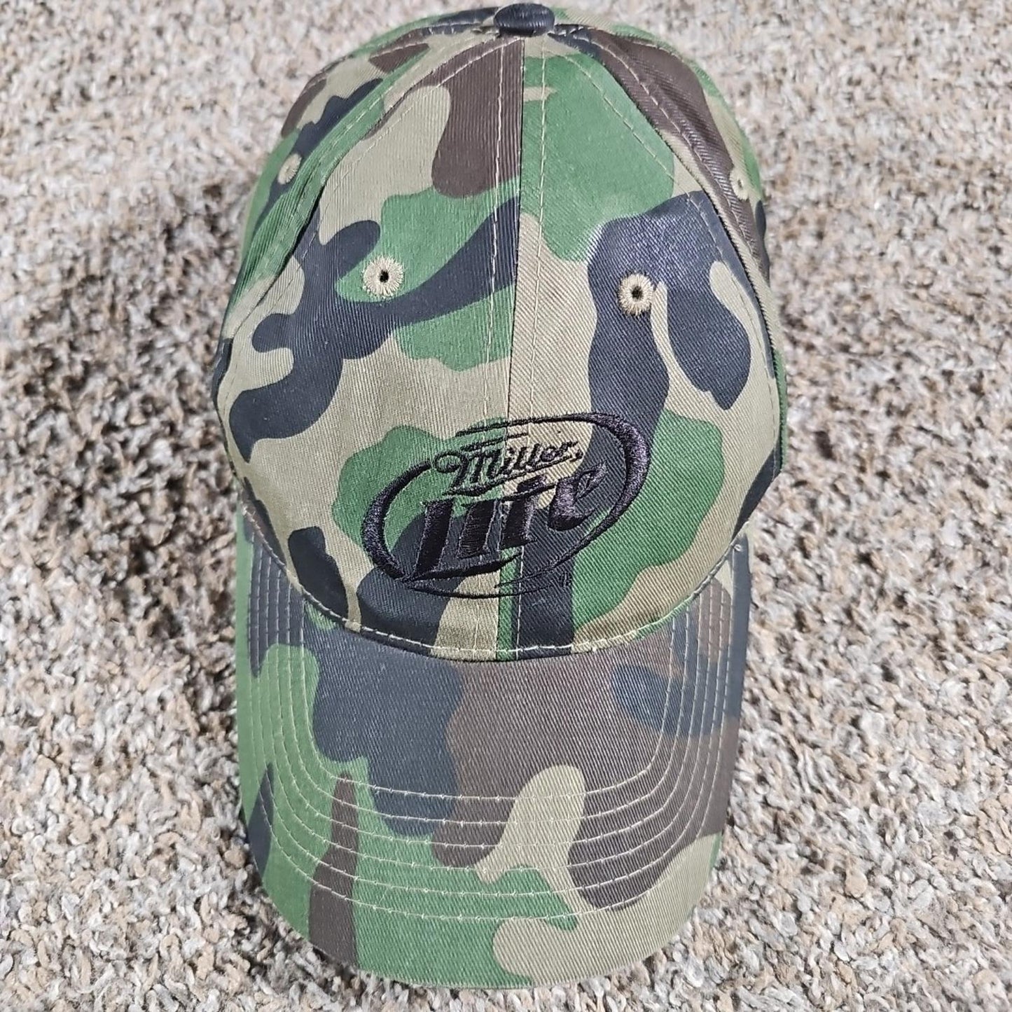 Vintage Miller Lite Camo Camouflage Hat Baseball Strapback