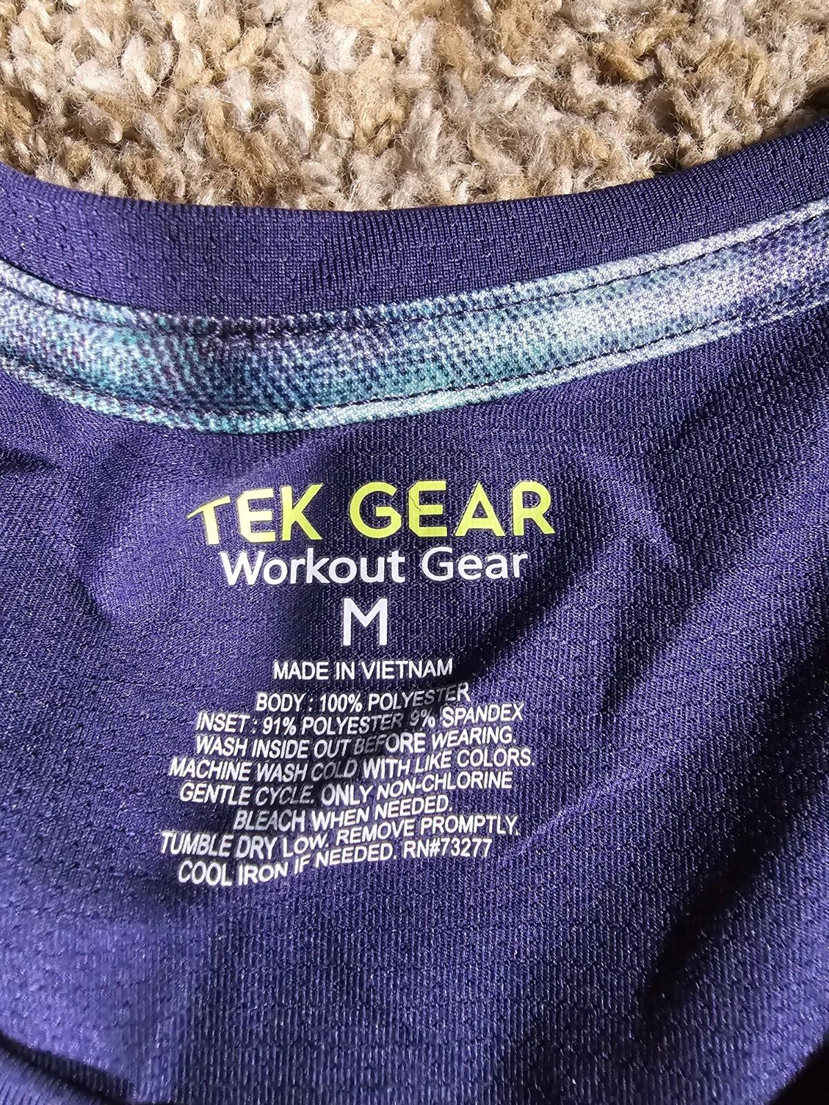 TEK Gear Workout Gear Tank Top Medium Blue Green