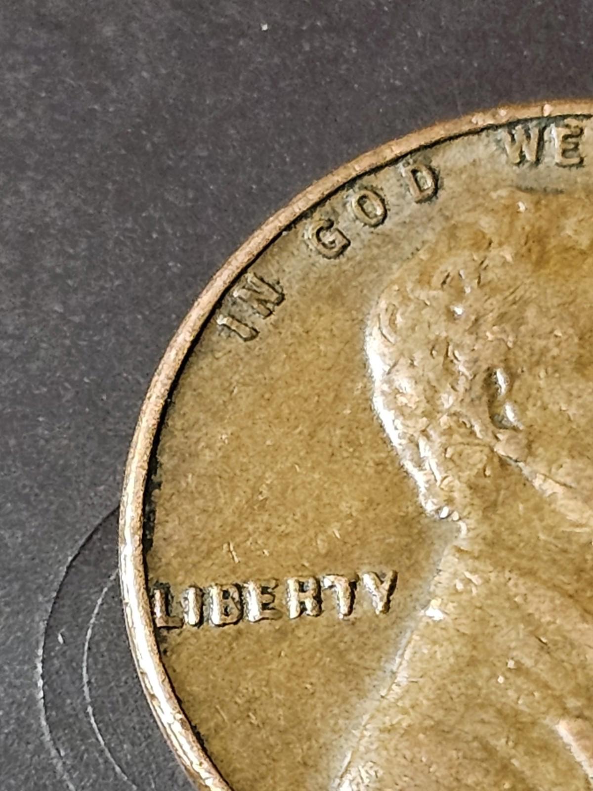 ERROR 1945 D Lincoln Wheat Penny Error “L” Touching The Ring