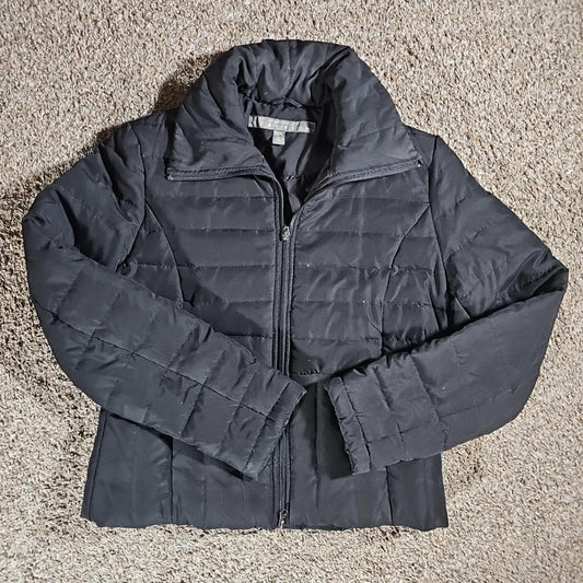 Kenneth Cole Reaction Womens M Black Down Puffer Full Zip