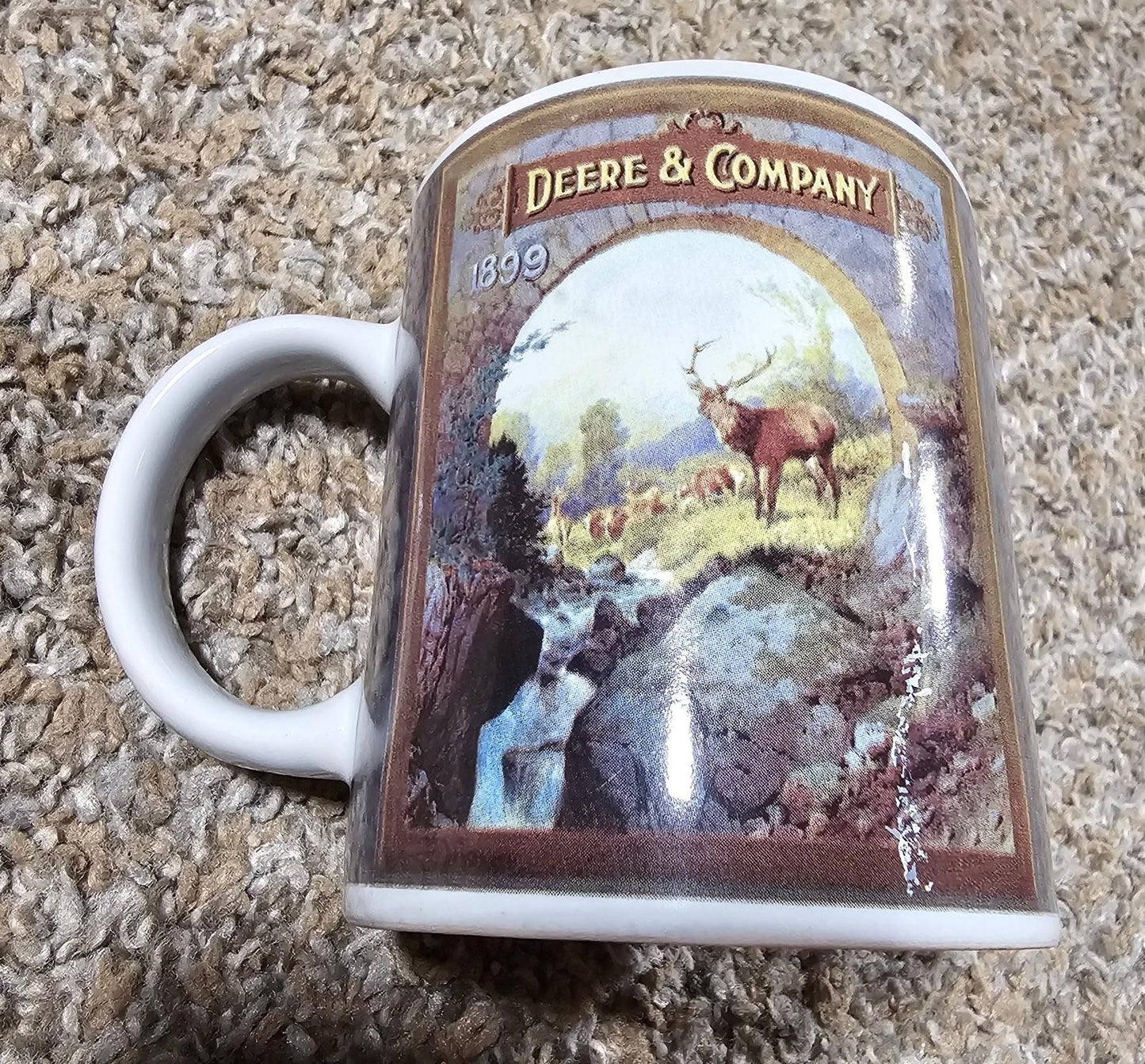 John Deere Coffee Mug/Cup "Deere & Company" 1899 Hunting Scene Gibson