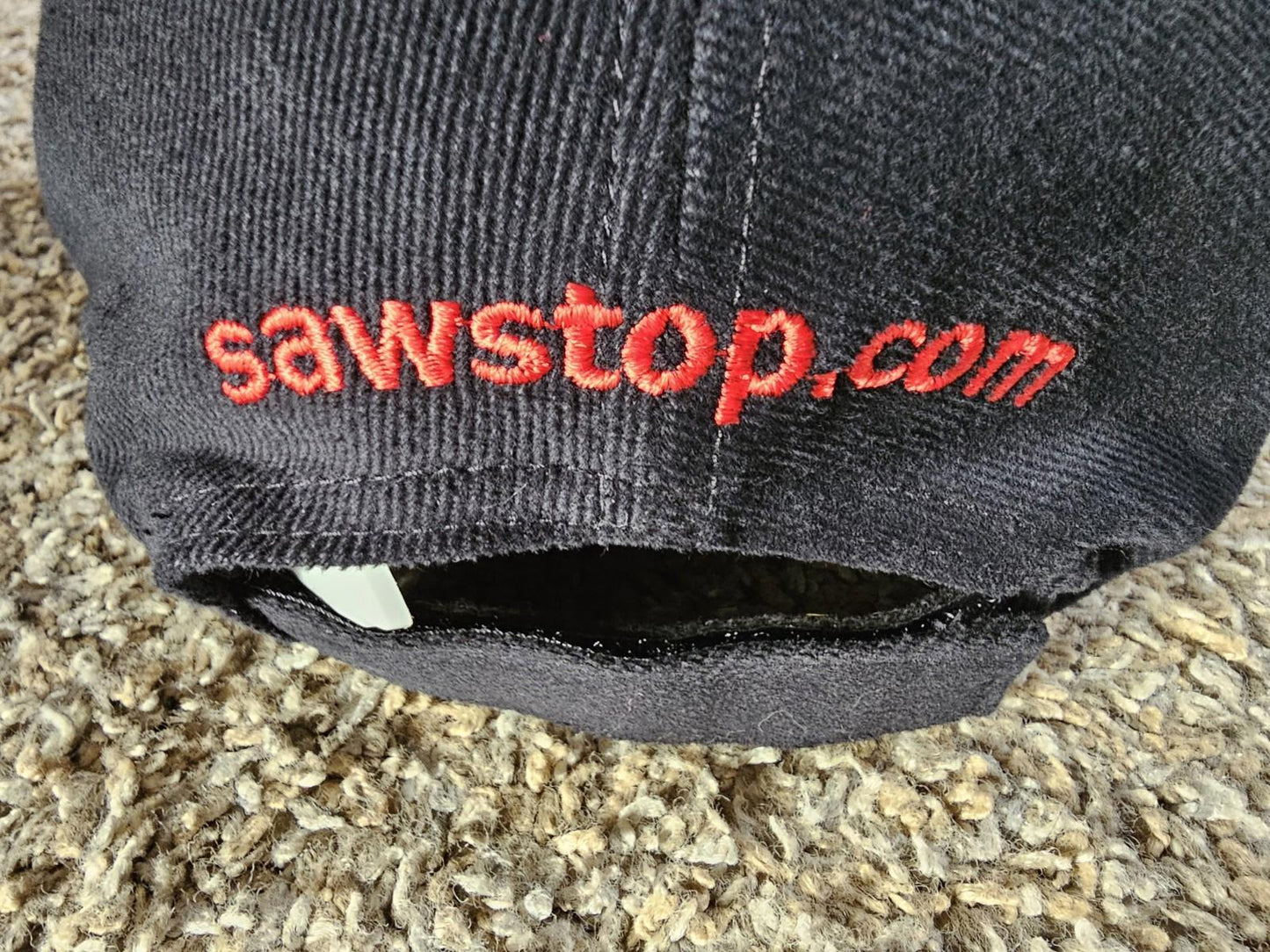 SAWSTOP Adjustable Black Embroidered Logo Hat Saw Stop