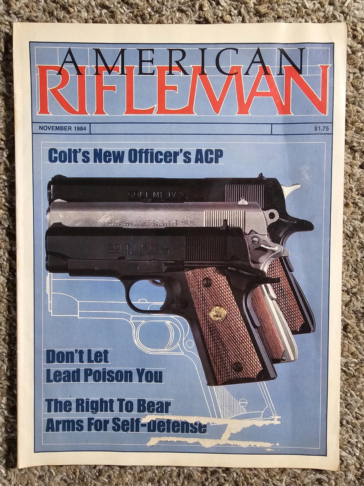 American Rifleman NRA Magazine November 1984 Paperback