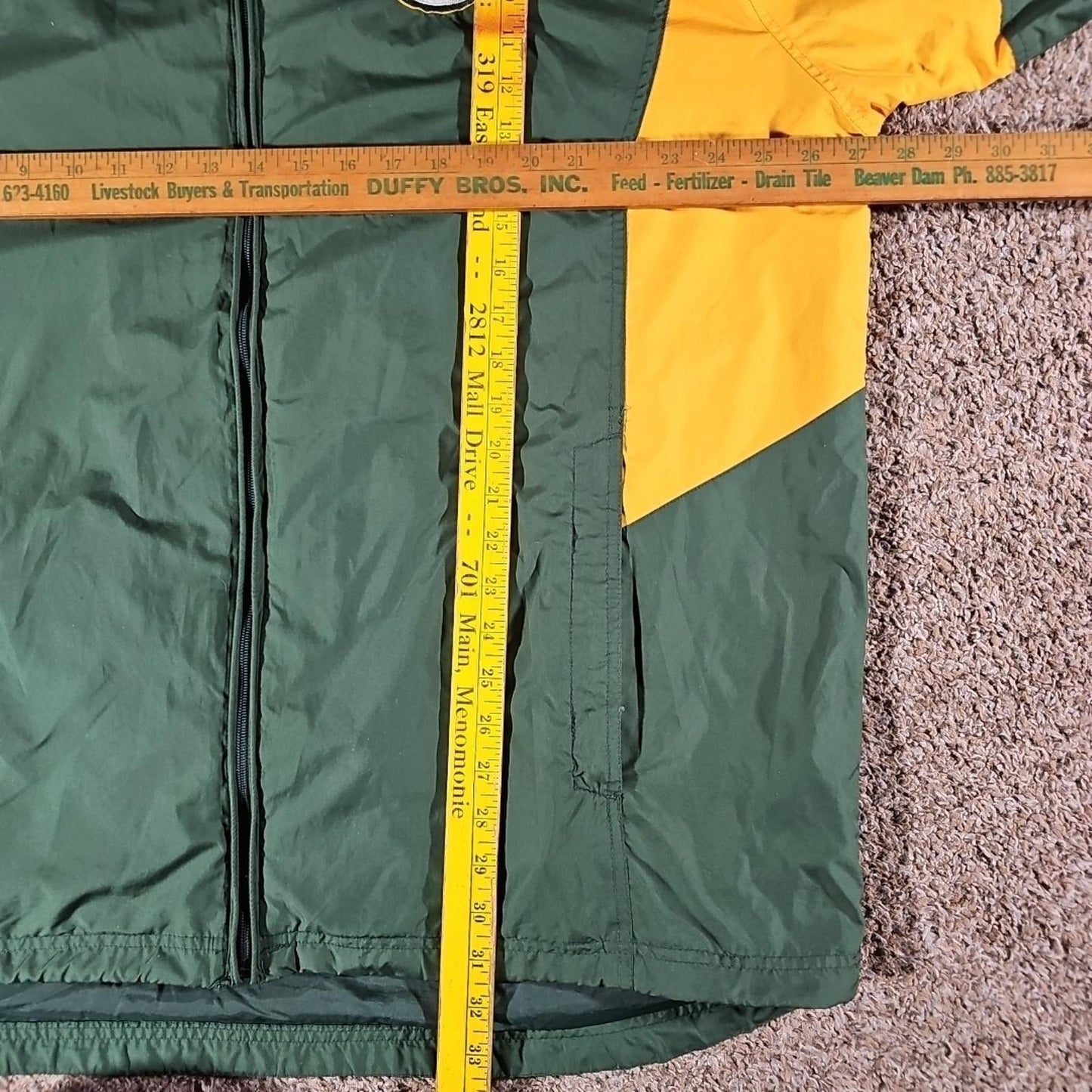 Green Bay Packers Reebok Team Apparel Fullzip XL Windbreaker