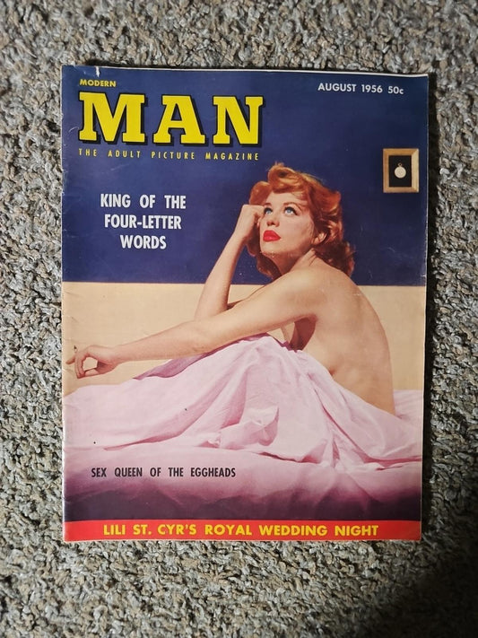 AUG. 1956 MODERN MAN MAGAZINE: HILDEGARDE NEF, HENRY MILLER, LILI ST