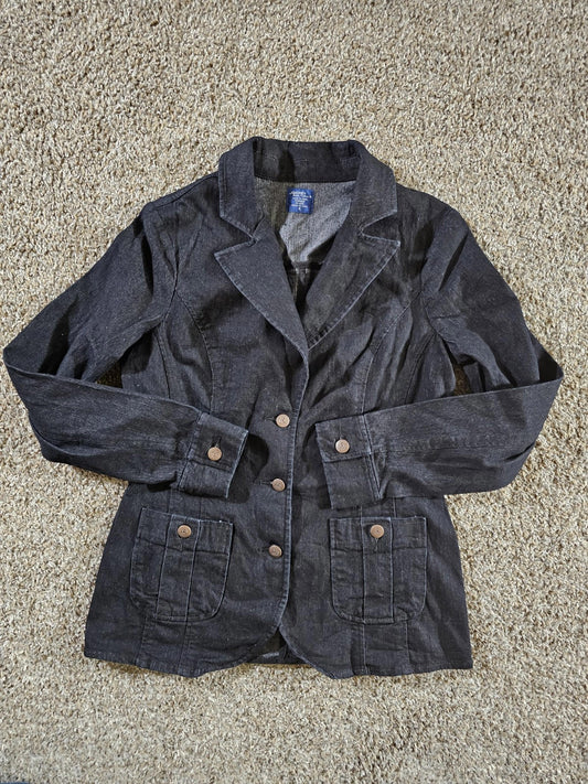 Jockey person to person Gray Black denim jacket 3 button S