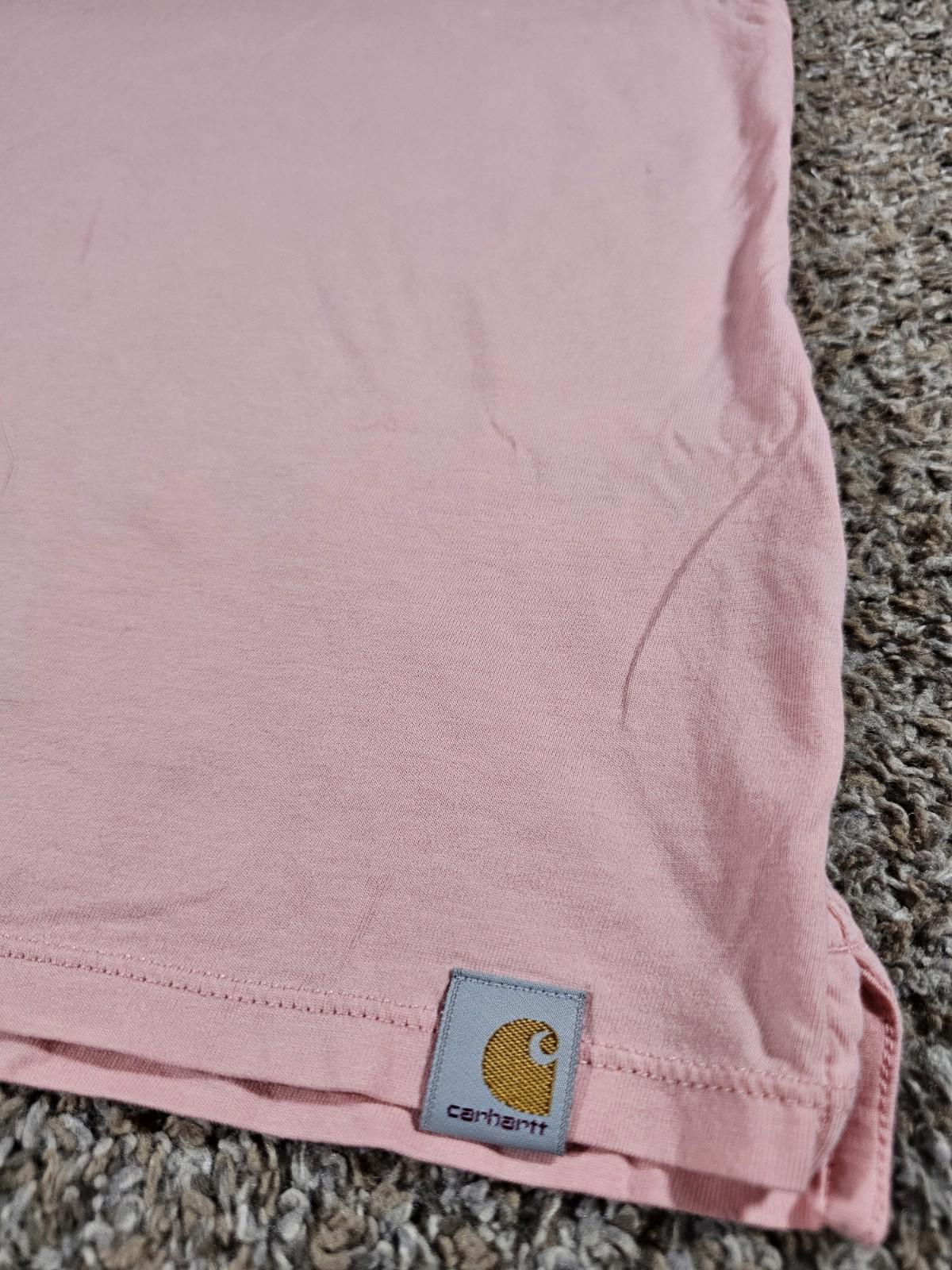Carhartt Relax Fit Lightweight V Neck Pink T-shirt L 12-14