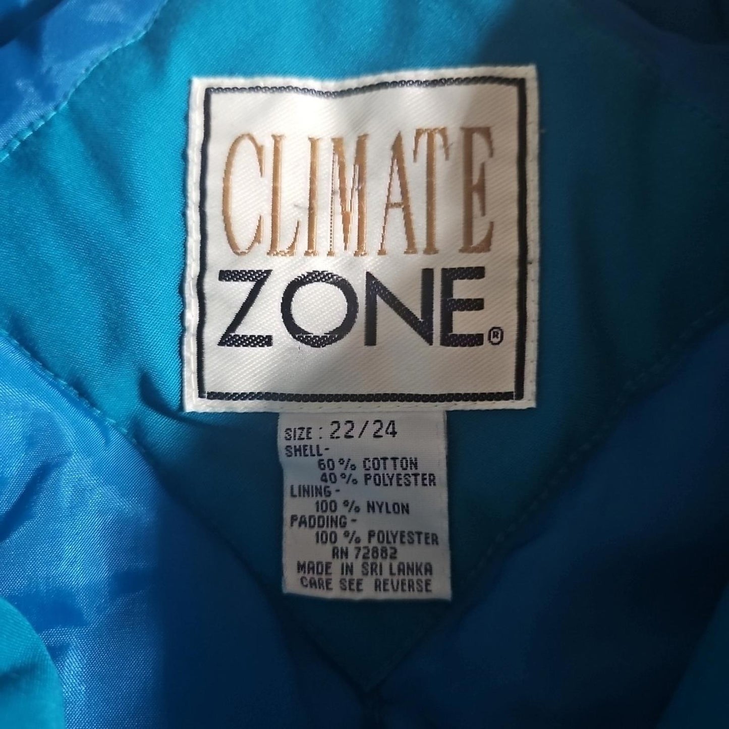 Climate Zone Size22/24 Winter Coat Vintage Missing Button