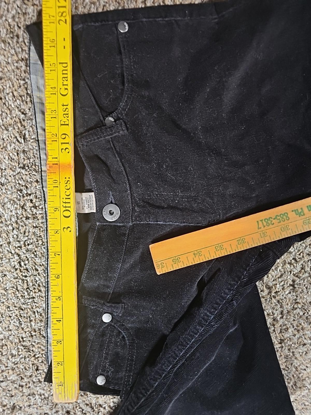 Arizona Jeans Corduroy Black Pants Sz 11 34x31