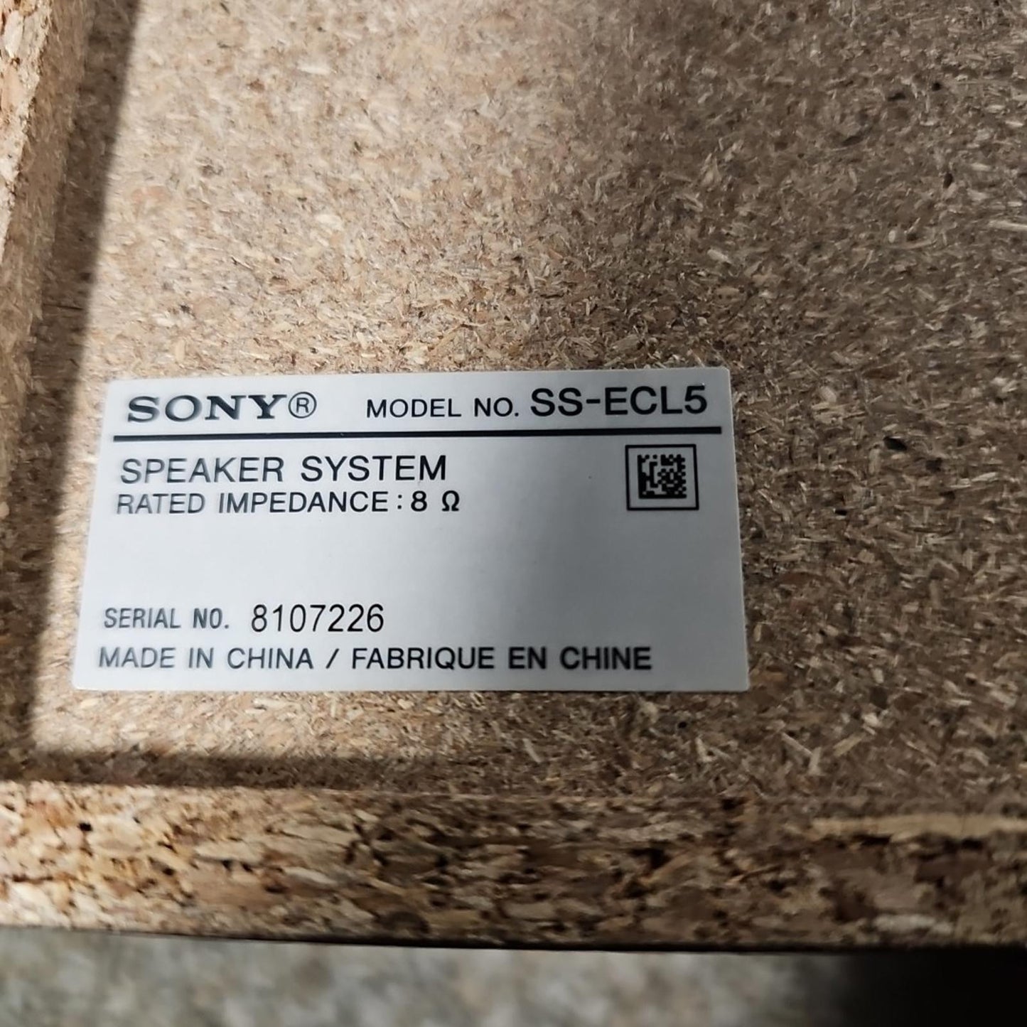 Sony SS-ECL5 Bookshelf Speakers 🎵 8-Ohm 5.25" Pair Untested Looks Good