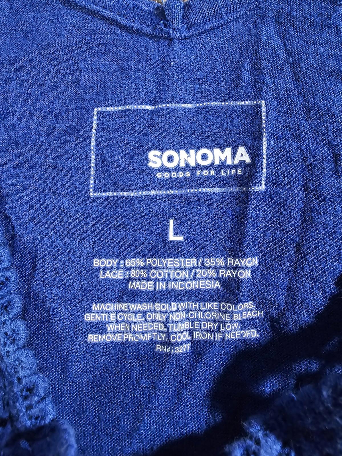 Sonoma Goods L Blue Tank Top