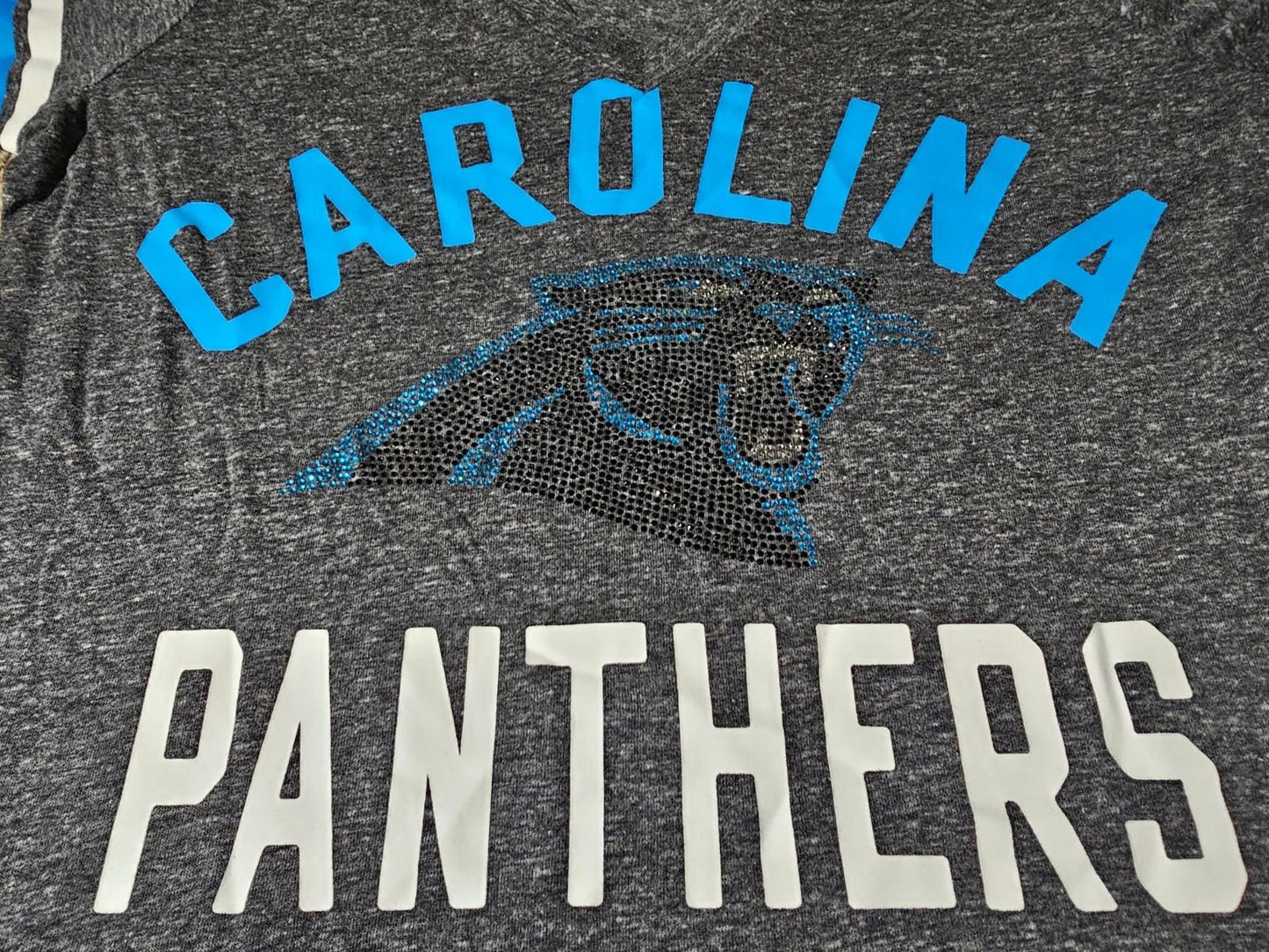 NWT Carolina Panthers NFL Team Apparel Deep Vneck Shirt M