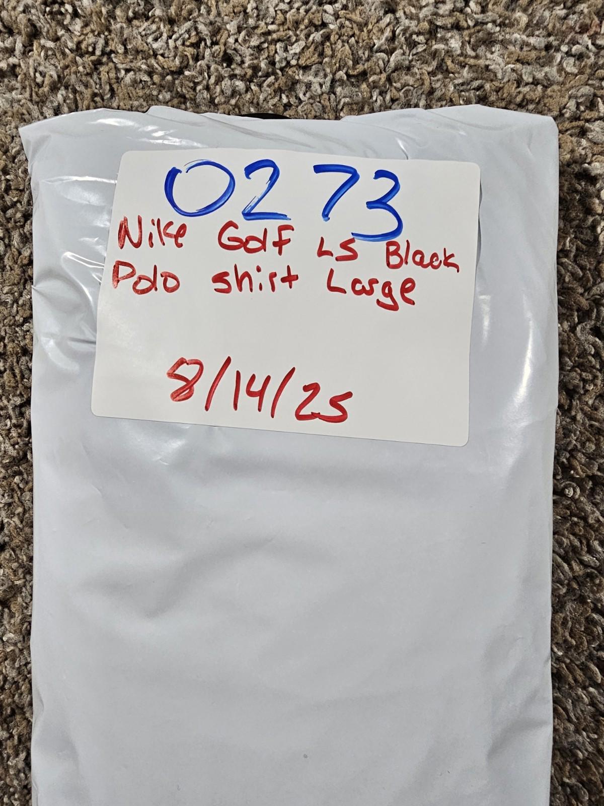 Nike Shirt Mens Large Black Polo Long Sleeve Golf Dri Fit