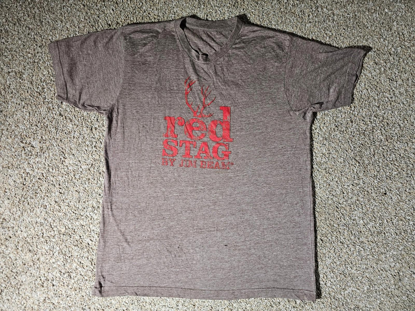 Jim Beam Red Stag Bourbon TShirt Mens Holes SEE MEASUREMENTS
