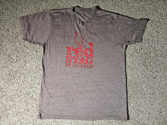 Jim Beam Red Stag Bourbon TShirt Mens Holes SEE MEASUREMENTS