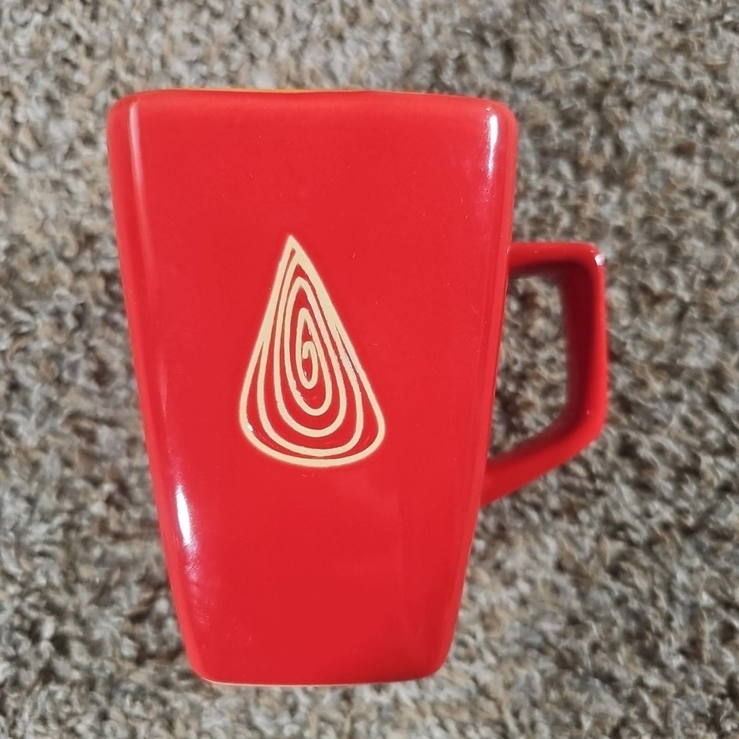 Disaronno Red Orange Square Abstract Design Coffee Mug Cup Vintage Italy