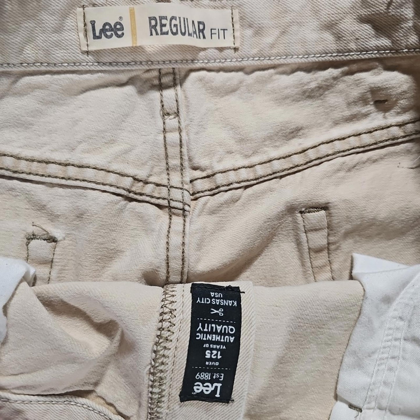 Lee Regular Fit 42x32 Beige Jeans