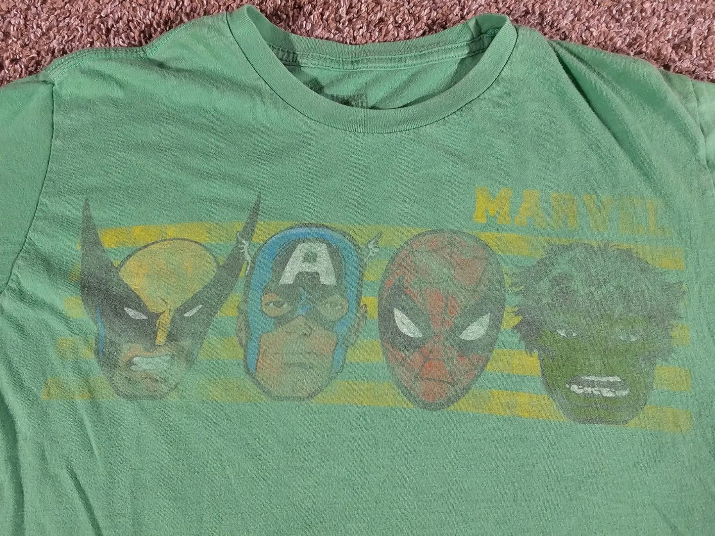 Marvel Comics Characters Tshirt Green L Hulk Wolverine