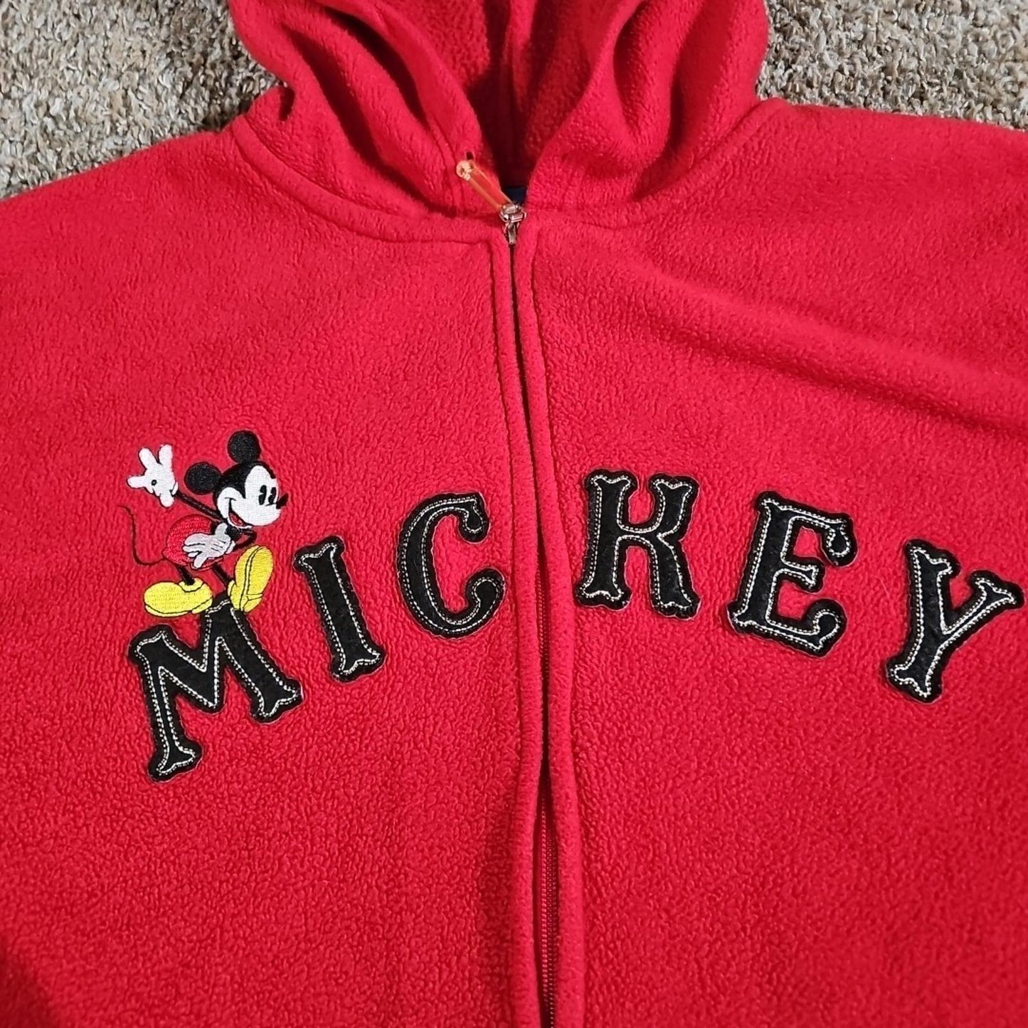 Disney Mickey Mouse Red Fleece Full Zip Hoodie Women's 1X