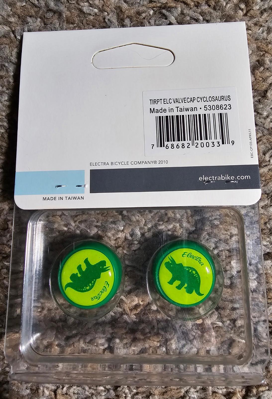 *NEW* Electra Bicycle Company TREK Dinosaur Valve Caps CUTE