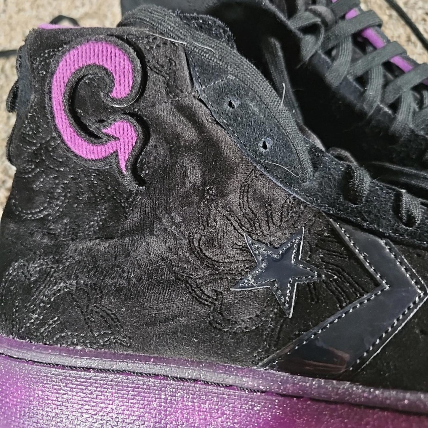 Size 11 - Joe Freshgoods JFG x Converse Pro Leather High Black Purple 170645C