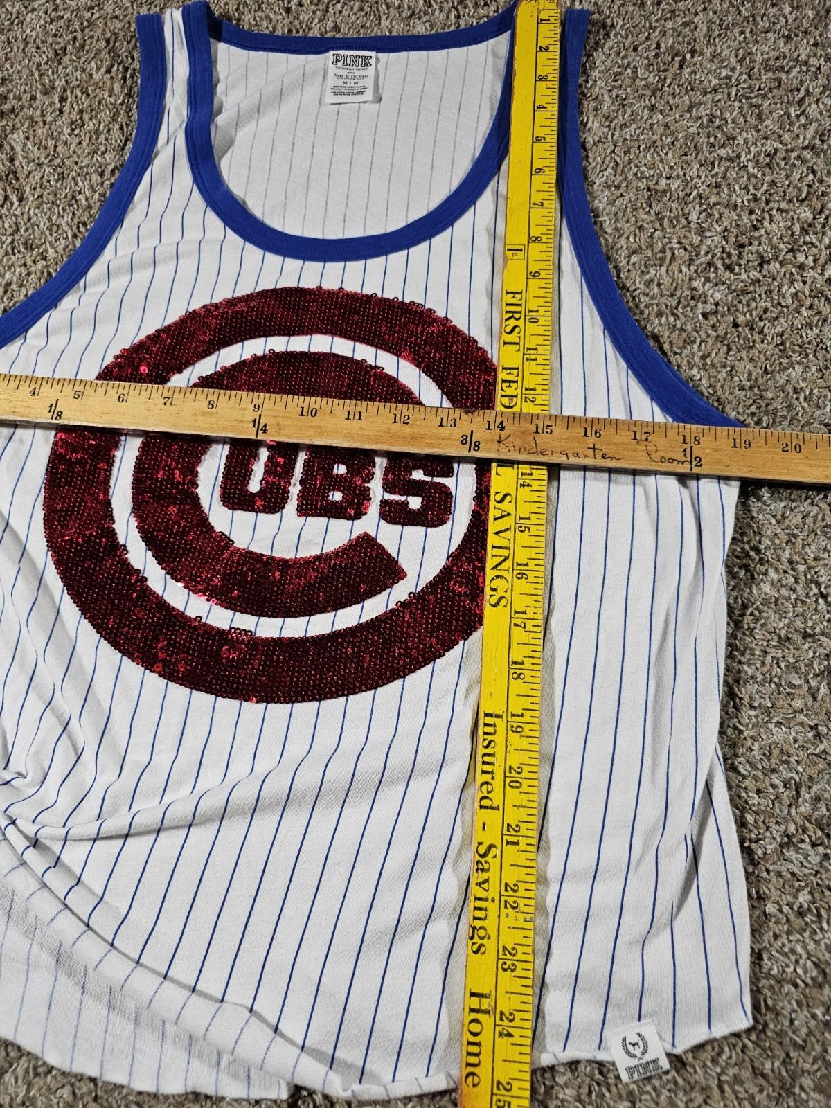 Pink Victorias Secret 5th & Ocean Chicago Cubs Sequins Tank