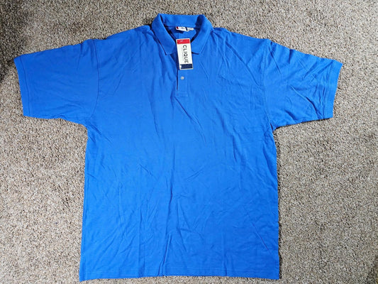 clique polo shirt NWOT 5xl XXXXXL Royal Blue