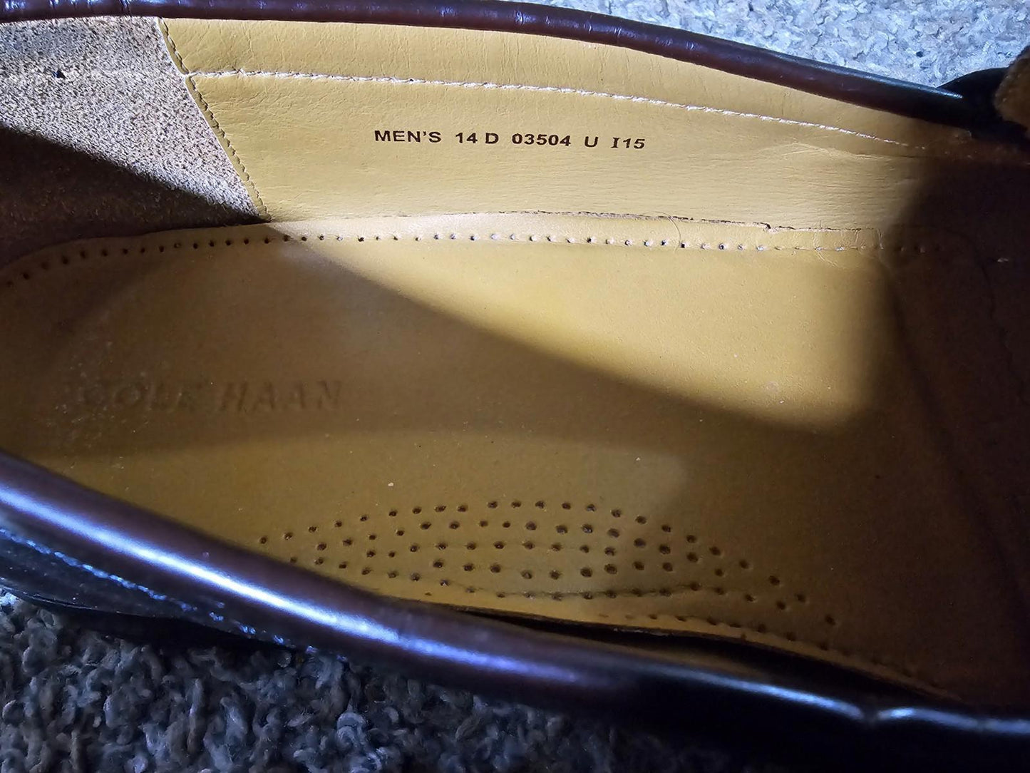 Cole Haan 03504 Burgundy Leather Slip-On Dress Loafers 14D