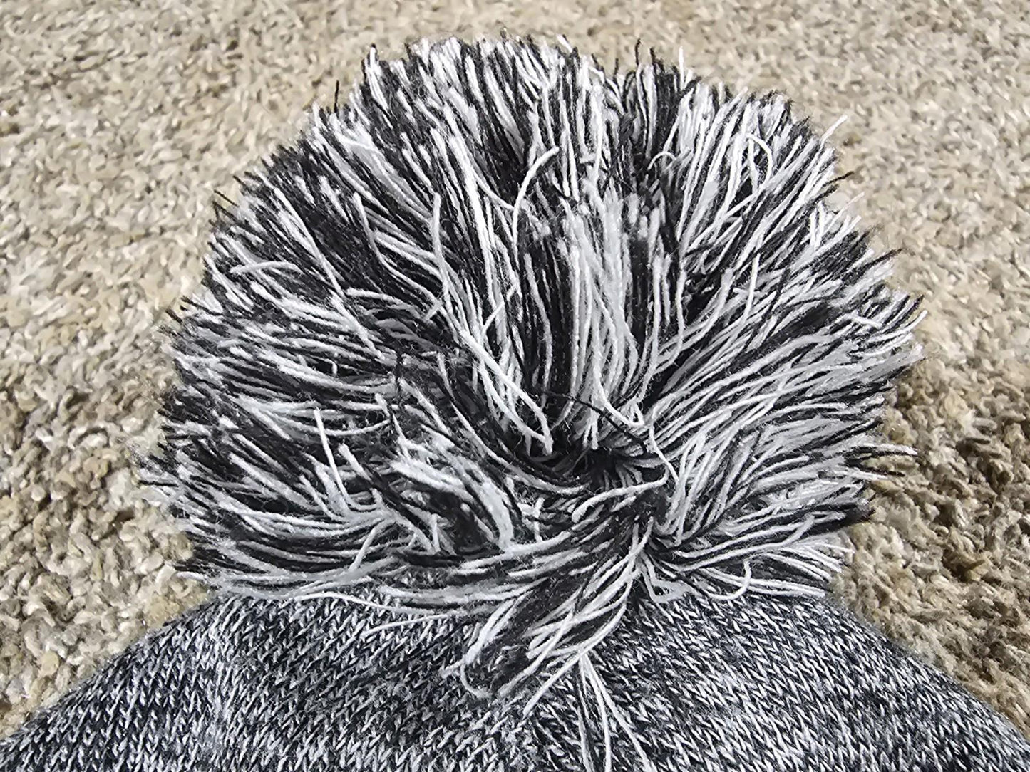 adidas black white pom beanie